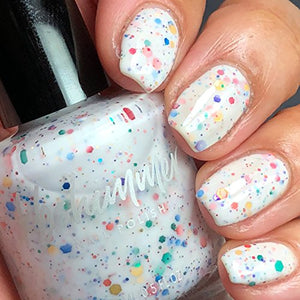 White Glitter Nail Polish with Rainbow Glitters - Gifteee Unique & Unusual gifts, Cool gift ideas