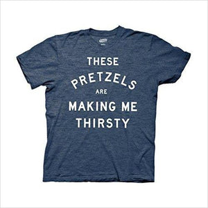 Seinfeld "These Pretzels Are Making Me Thirsty" Adult T-Shirt - Gifteee. Find cool & unique gifts for men, women and kids