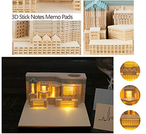 Creative DIY Post Notes Art - Lighted Building