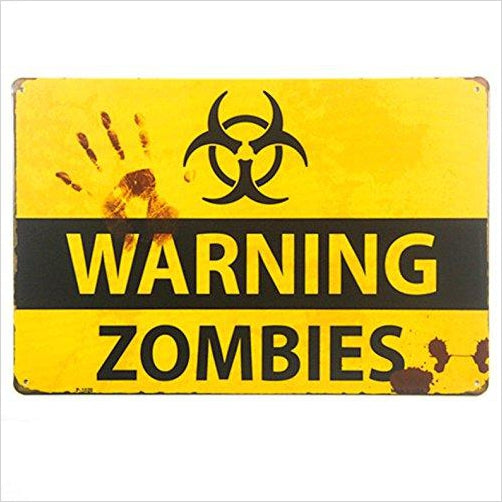 Retro Zombie Warning Sign - Gifteee. Find cool & unique gifts for men, women and kids