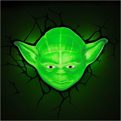 Star Wars Yoda Face 3D Deco LED Wall Light - Gifteee Unique & Unusual gifts, Cool gift ideas