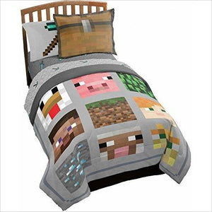 Minecraft Twin Quilt Blanket - Gifteee. Find cool & unique gifts for men, women and kids
