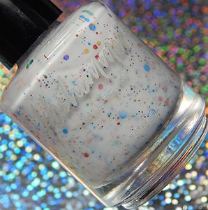 White Glitter Nail Polish with Rainbow Glitters - Gifteee Unique & Unusual gifts, Cool gift ideas