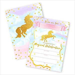 Magical Unicorn 12 LARGE Invitations - Gifteee. Find cool & unique gifts for men, women and kids