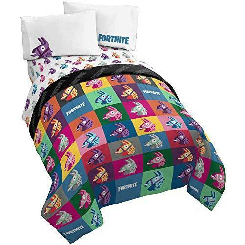 Jay Franco Fortnite Llama Warhol 5 Piece Full Bed Set - Gifteee Unique & Unusual gifts, Cool gift ideas