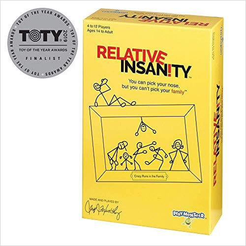 Relative Insanity Party Game About Crazy Relatives - Gifteee Unique & Unusual gifts, Cool gift ideas