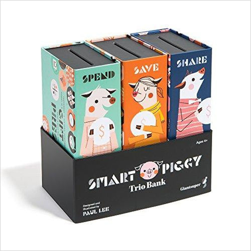 Smart Piggy Trio Bank: 3-in-1 Money-wise Educational Piggy Bank - Gifteee Unique & Unusual gifts, Cool gift ideas