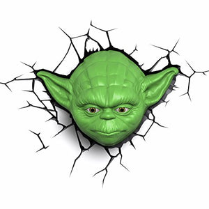 Star Wars Yoda Face 3D Deco LED Wall Light - Gifteee. Find cool & unique gifts for men, women and kids
