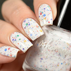 White Glitter Nail Polish with Rainbow Glitters - Gifteee Unique & Unusual gifts, Cool gift ideas