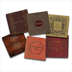 Jane Austen Books Coaster Set - Gifteee Unique & Unusual gifts, Cool gift ideas