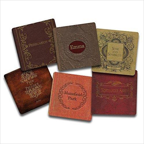 Jane Austen Books Coaster Set - Gifteee. Find cool & unique gifts for men, women and kids