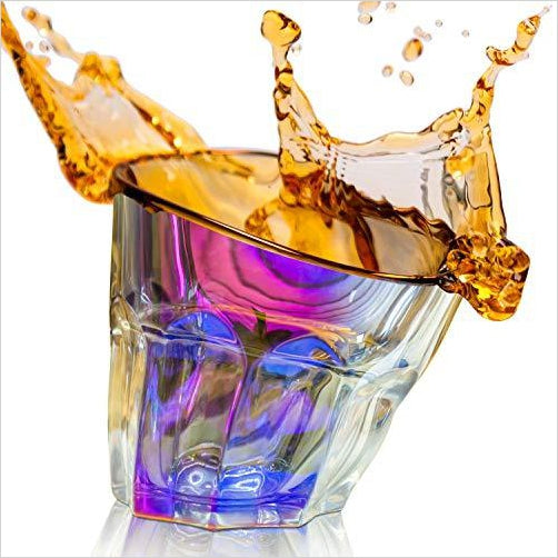 Handmade, Tilted & Colored Bourbon Art Drinking Glass - Gifteee Unique & Unusual gifts, Cool gift ideas