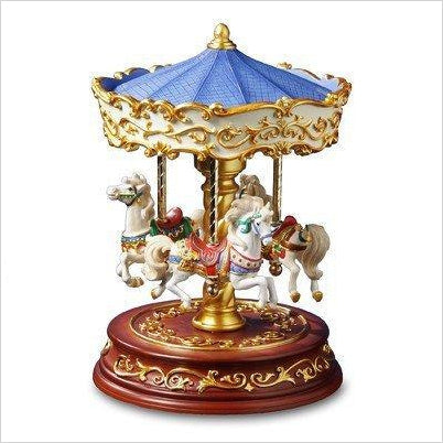 The San Francisco Music Box Company Heritage 3-Horse Rotating Carousel - Gifteee. Find cool & unique gifts for men, women and kids