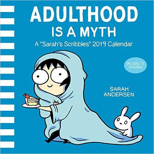 Sarah's Scribbles 2019 Wall Calendar: Adulthood is a Myth - Gifteee. Find cool & unique gifts for men, women and kids