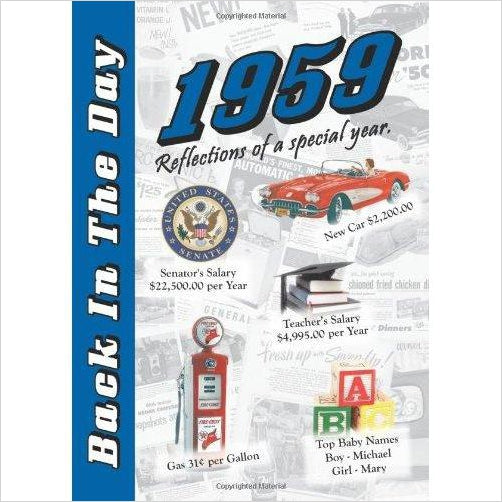 1959 Back In The Day Almanac -- 24-page Booklet / Greeting Card - Gifteee Unique & Unusual gifts, Cool gift ideas