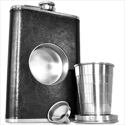 The Premium Shot Flask w' Built-in Collapsible Shot Glass - Gifteee Unique & Unusual gifts, Cool gift ideas