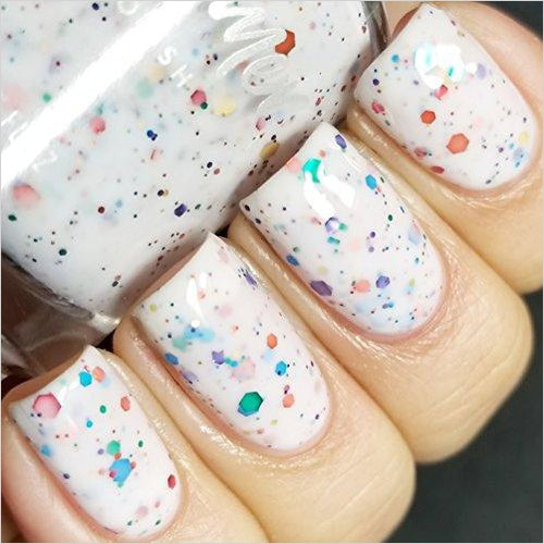 White Glitter Nail Polish with Rainbow Glitters - Gifteee Unique & Unusual gifts, Cool gift ideas