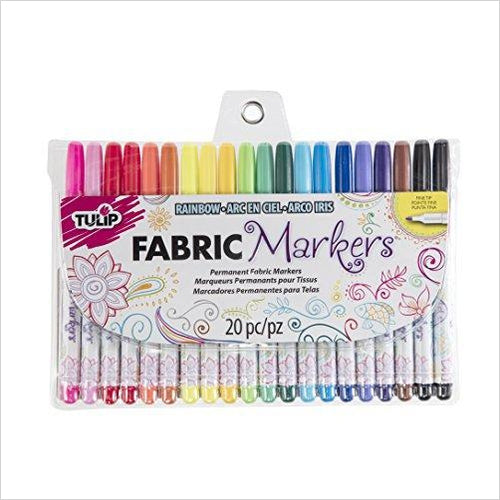 Permanent Nontoxic Fabric Markers 20 Pack - Child Safe, Minimal Bleed & Fast Drying - Gifteee Unique & Unusual gifts, Cool gift ideas