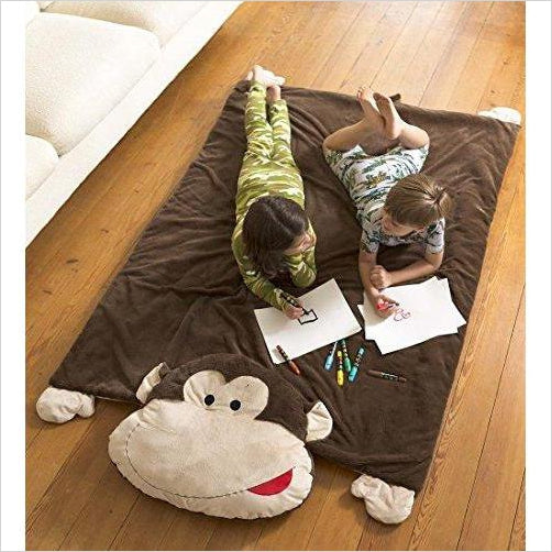 Monkey Plush Floor Mat with Thick Padding & Pillow - Gifteee - Unique Gifts | Cool Gift Ideas for Kids, Men and Women