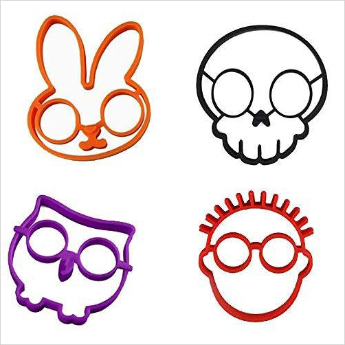 Silicone Fried Egg Mold - SKULL, OWL, RABBIT and the GUY - Gifteee. Find cool & unique gifts for men, women and kids