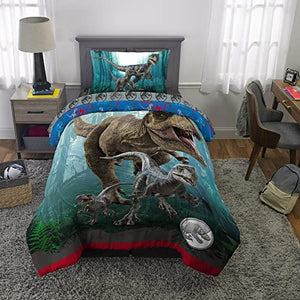 Jurassic World Dominion Velociraptor and T-Rex Super Soft Bedding