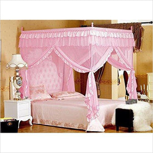 Princess 4 Corners Post Bed Curtain Canopy Mosquito Netting (Twin) - Gifteee Unique & Unusual gifts, Cool gift ideas