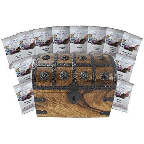 Coffee Treasure Chest - with 12 Around the World Variety Pack - Gifteee. Find cool & unique gifts for men, women and kids