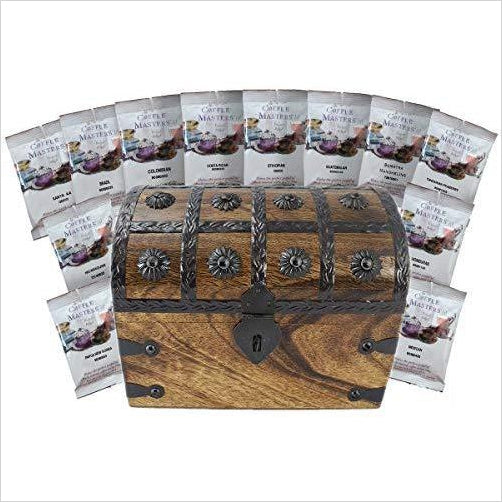 Coffee Treasure Chest - with 12 Around the World Variety Pack - Gifteee Unique & Unusual gifts, Cool gift ideas