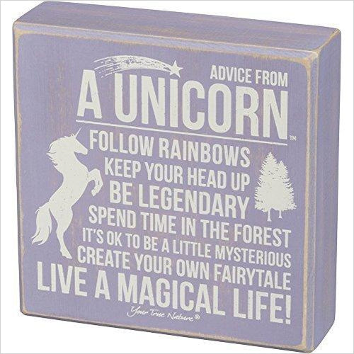 Advice from a Unicorn - Wooden Box Sign - Gifteee Unique & Unusual gifts, Cool gift ideas
