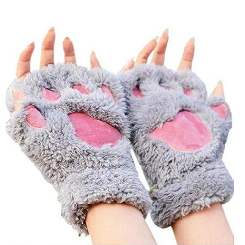 Women Bear Plush Cat Paw Glove - Gifteee Unique & Unusual gifts, Cool gift ideas