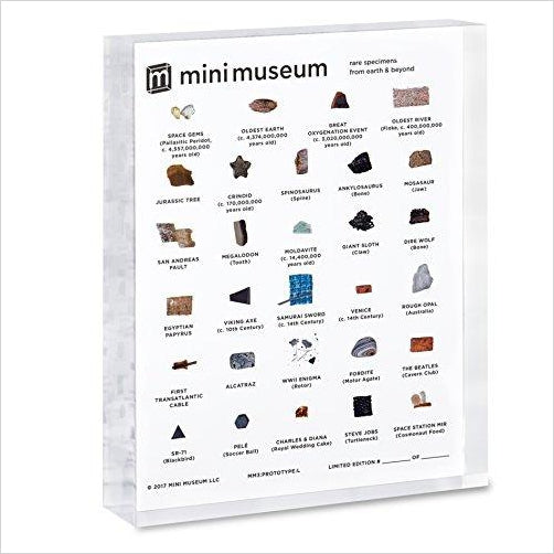 Mini Museum | Science and History Collection | 29 Specimens - Gifteee Unique & Unusual gifts, Cool gift ideas