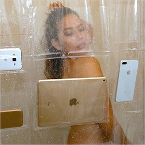 Tablet or Phone Holder Waterproof Shower Curtain - Gifteee. Find cool & unique gifts for men, women and kids