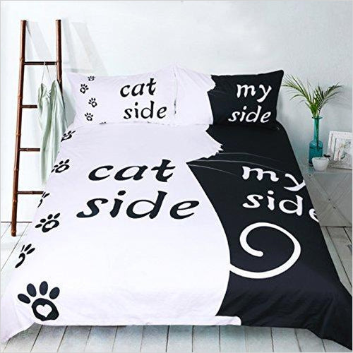 Cat Side My Side Bed Sheets - Gifteee. Find cool & unique gifts for men, women and kids