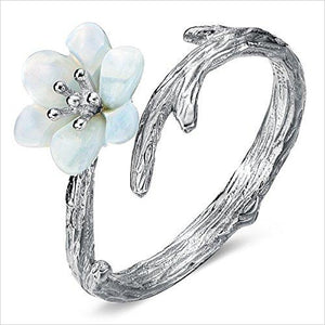 Sterling Silver Women Sakura Cherry Blossoms Open Tail Ring - Gifteee. Find cool & unique gifts for men, women and kids