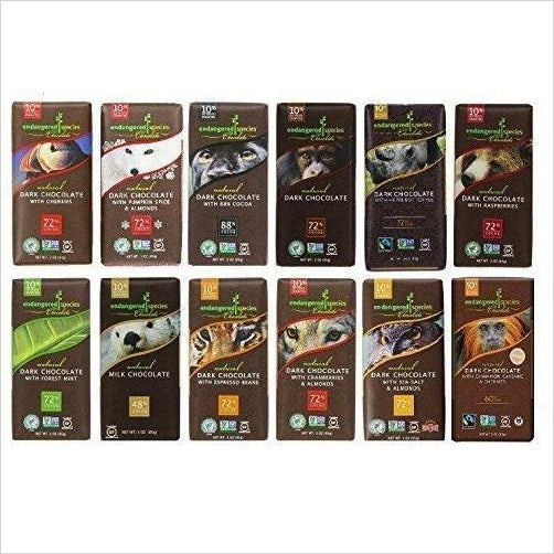 Endangered Species Chocolate Variety Pack 12 Flavors - Gifteee Unique & Unusual gifts, Cool gift ideas