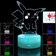 Load image into Gallery viewer, Pikachu 3D Illusion LED Night Light
