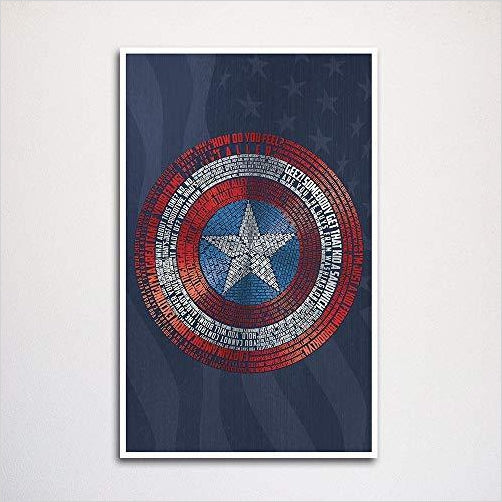 Captain America Shield Word Art Print - Gifteee. Find cool & unique gifts for men, women and kids
