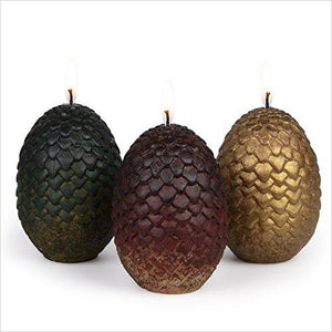 Game of Thrones Sculpted Dragon Egg Candles, Set of 3 - Gifteee. Find cool & unique gifts for men, women and kids