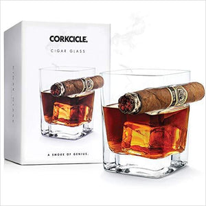 Corkcicle Cigar Glass - With Built-In Cigar Rest - Gifteee Unique & Unusual gifts, Cool gift ideas