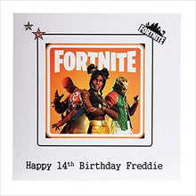 Load image into Gallery viewer, PERSONALIZED FORTNITE HAPPY BIRTHDAY CARD - Gifteee. Find cool &amp; unique gifts for men, women and kids
