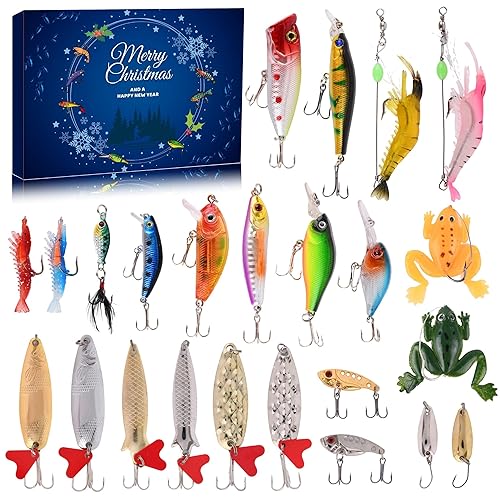 Fishing Advent Calendar - 24 Days Fishing Lures Set - Gifteee Unique & Unusual gifts, Cool gift ideas