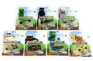 Minecraft Complete Set of 7 Hot Wheels 1:64 Gaming Characters Cars