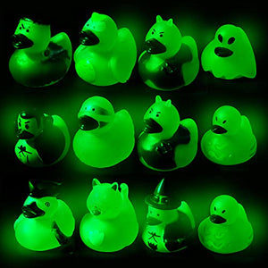 12 Glow-in-the-Dark Halloween Rubber Ducks