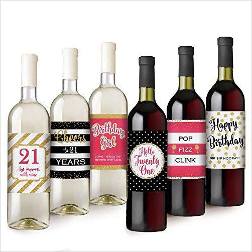 21st Birthday Wine Bottle Labels - Gifteee Unique & Unusual gifts, Cool gift ideas