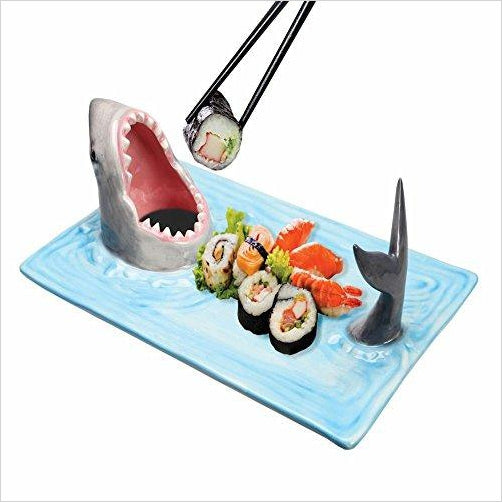 Shark Attack Ceramic Sushi Serving Platter - Gifteee Unique & Unusual gifts, Cool gift ideas