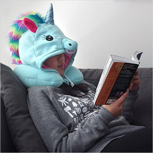 Unicorn Hooded Travel Neck Pillow - Gifteee Unique & Unusual gifts, Cool gift ideas