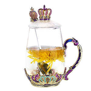Magestic Glass Tea Cup with Lid