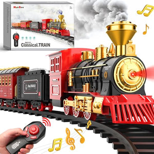 Remote Control Train Toys w/Steam Locomotive