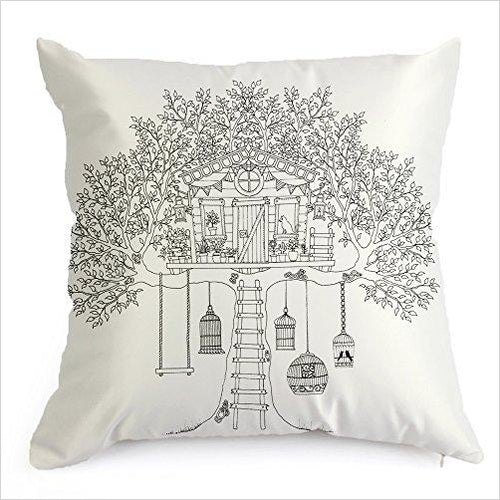 DIY Coloring Pillowcase Decoration (Treehouse) - Gifteee Unique & Unusual gifts, Cool gift ideas