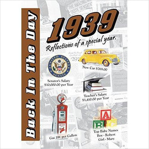 1939 Back In The Day Almanac -- 24-page Booklet / Greeting Card - Gifteee. Find cool & unique gifts for men, women and kids
